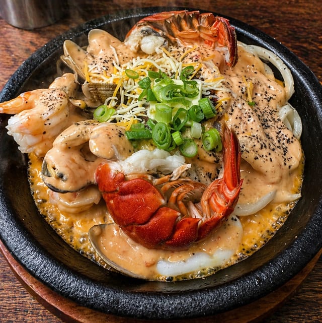 Seafood Pasta Sizzling Skillet.
