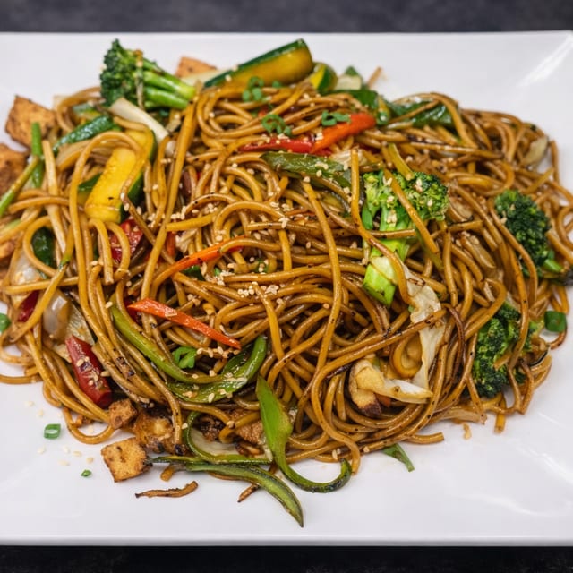 Lo Mein Noodles Lunch.