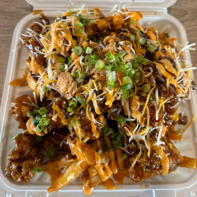 Asian Buffalo Chicken And Fries.