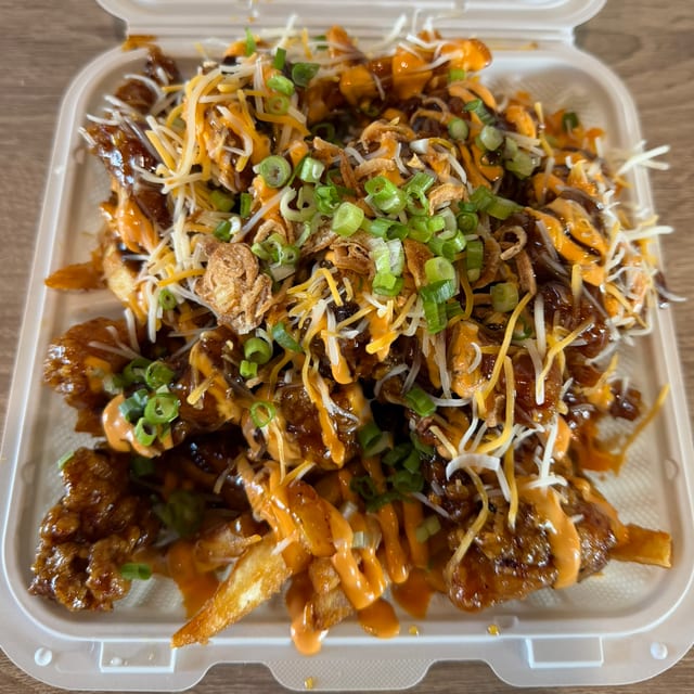 Asian Buffalo Chicken And Fries.