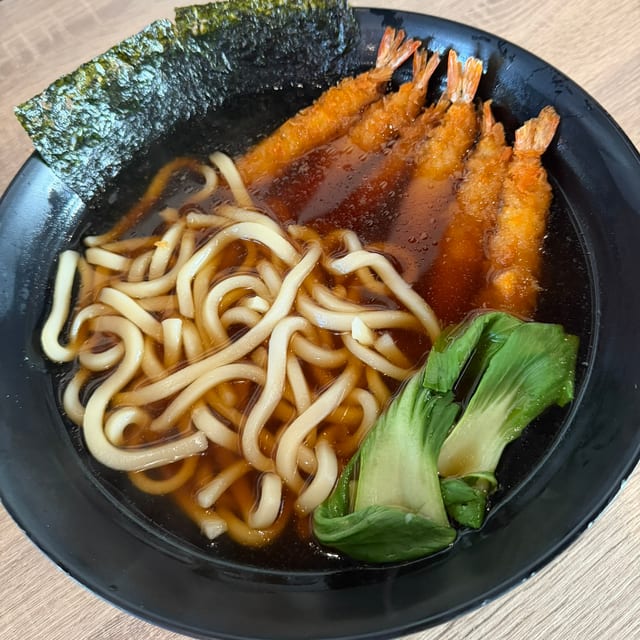 Shrimp Tempura Udon Noodle Soup.