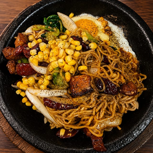 Mama Noodles Sizzling Skillet.