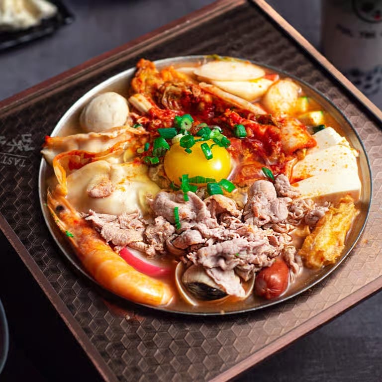 Kimchi Dumpling Hot Soup.