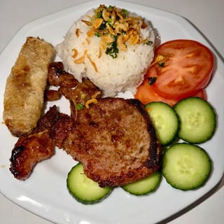 Vietnamese Style Pork Chop Rice Platter
