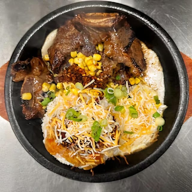 Lemongrass Beef Short Rib Sizzling Skillet.