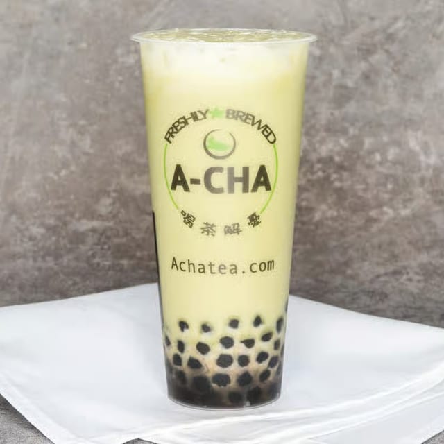 Matcha Latte with Boba.