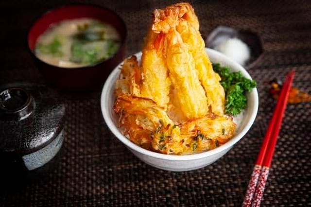Shrimp Tempura Rice Bowl.